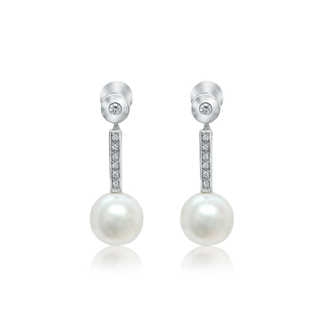South Seas pearl and diamond earrings