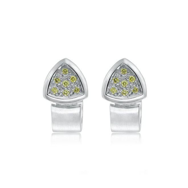Cognac diamond earrings in 18k white gold