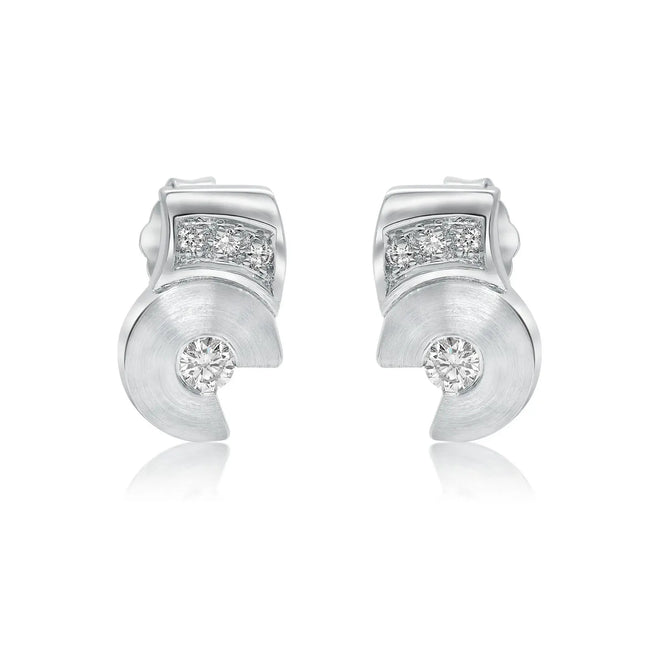 Striking 18 karat white gold diamond earrings
