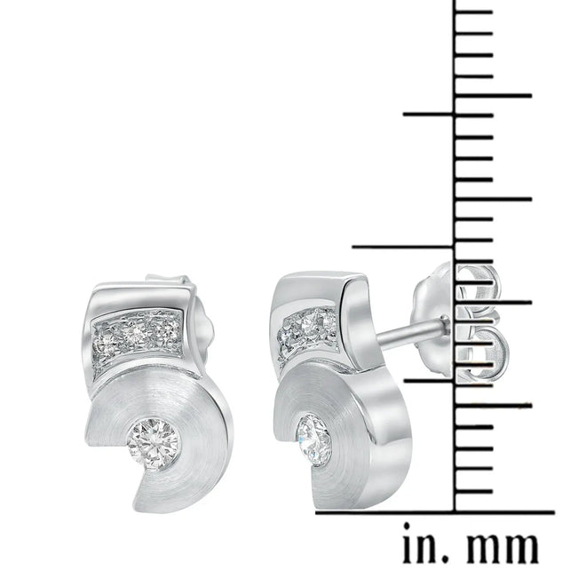 Striking 18 karat white gold diamond earrings