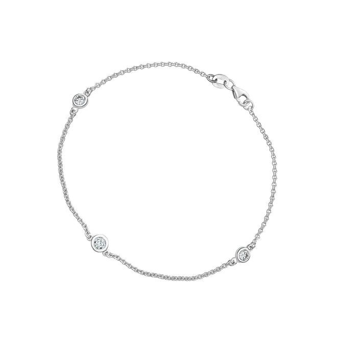 14 Karat White Gold Diamond Bezel-set Bracelet - Paul Nudelman Jewellers