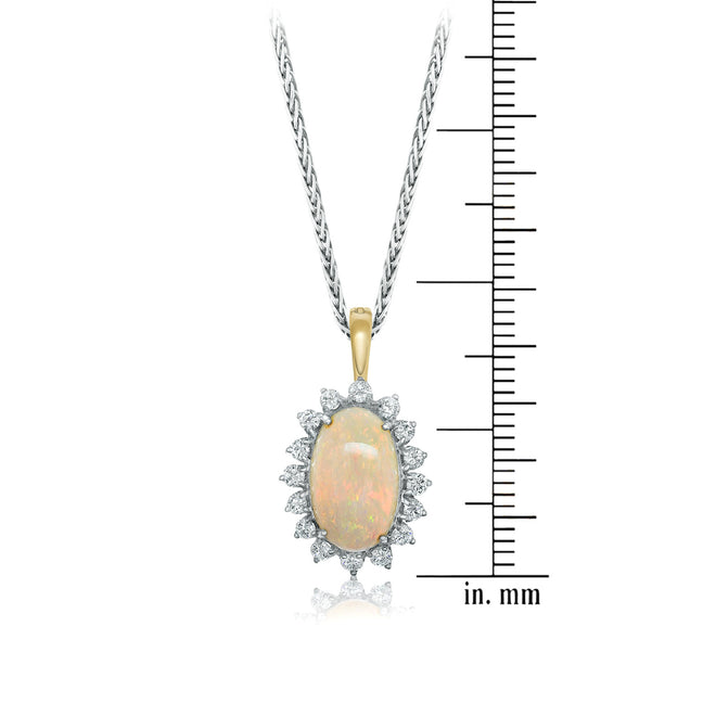 Opal and diamond pendant
