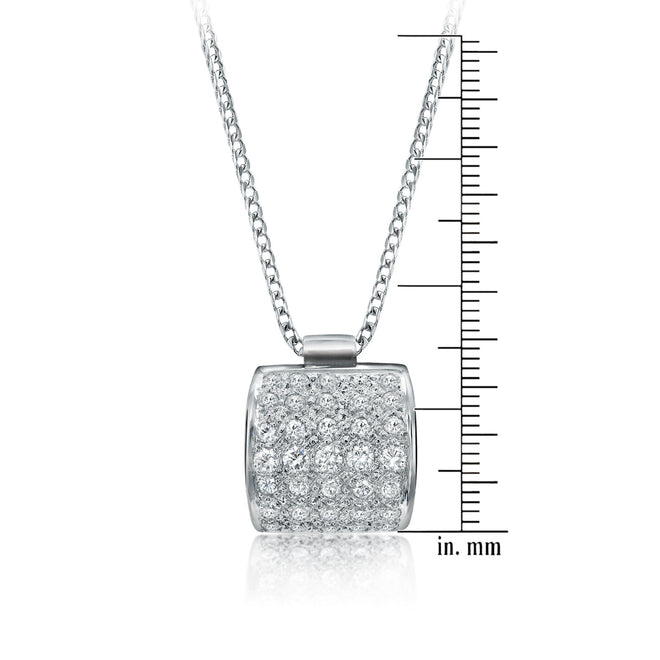White gold "buckle" pendant in 14kt white gold
