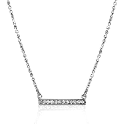 Diamond bar necklace in 14k white gold