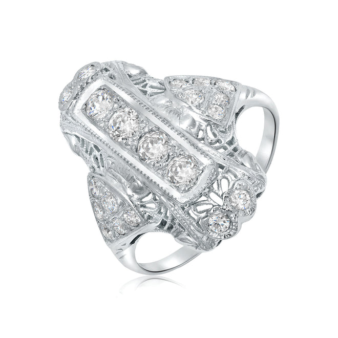 Estate 18 Karat White Gold Diamond Ring - Paul Nudelman Jewellers