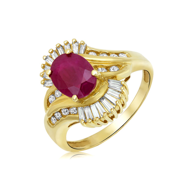 Ruby and diamond ring