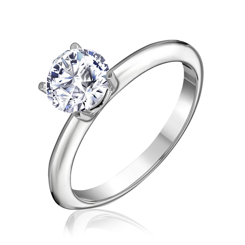 Platinum diamond solitaire ring