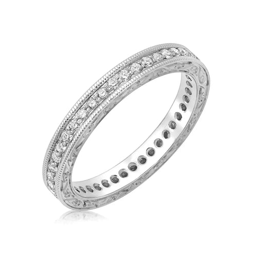 14 Karat Rose Gold Diamond Wedding Band - Paul Nudelman Jewellers