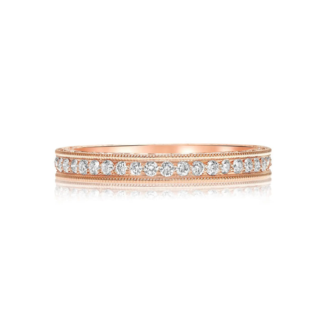 Rose gold diamond wedding band