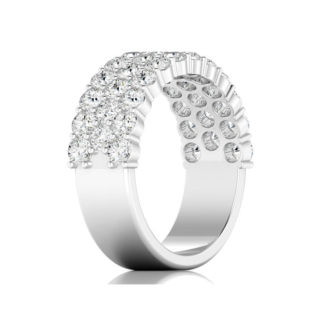 Lab Grown Three-Row Diamond Ring (2.00 Carats Total Weight F+ Color-VS+ Clarity)