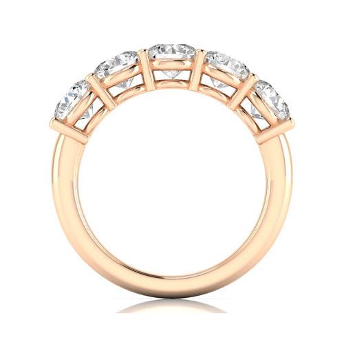 14 Karat 5-Stone Round Lab Grown Diamond Ring (2.50 TCW F+ Color-VS2+ Clarity)