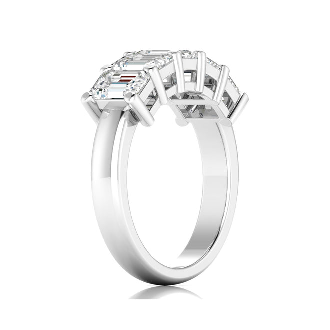 14 Karat Lab Grown Emerald-Cut 5-Stone Ring (2.50 Total Carat WeightF+ Color-VS+Clarity)