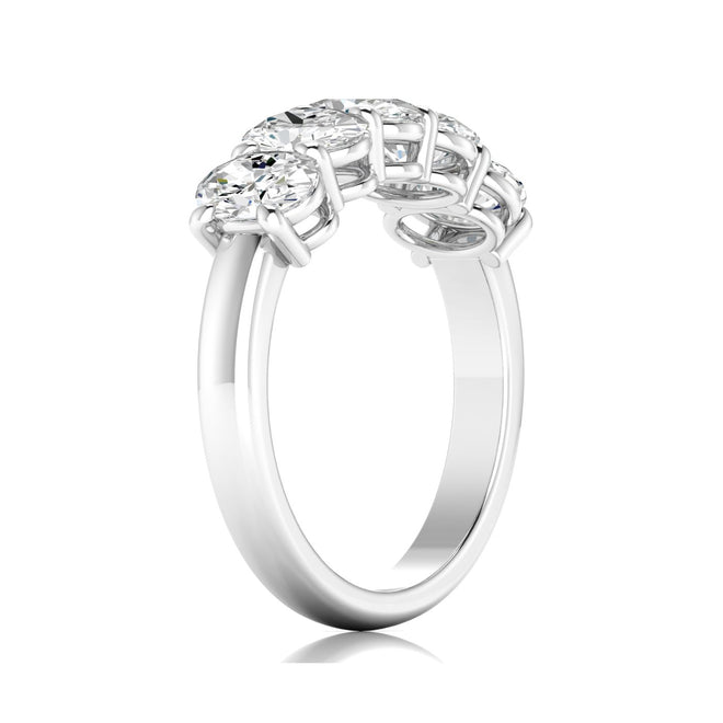14 Karat 5-Stone Oval Basket Lab Grown Diamond Ring - Paul Nudelman Jewellers