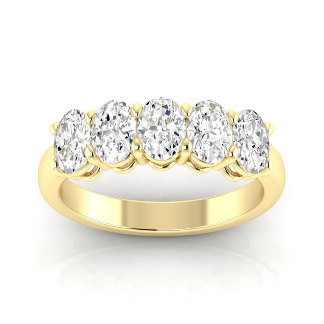 14 Karat 5-Stone Oval Basket Lab Grown Diamond Ring - Paul Nudelman Jewellers