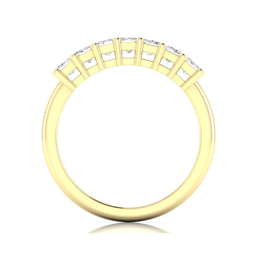 7 - Stone Emerald-Cut Lab Grown Diamond Ring F+Color VS+ Clarity)