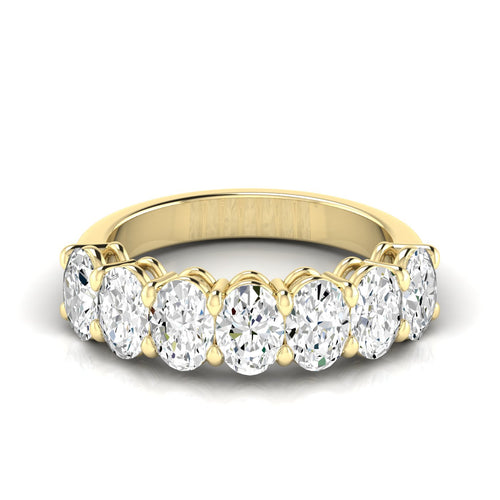 14 Karat Gold 7 - Stone Oval Basket Lab Grown Diamond Ring (F+ Color-VS+Clarity)