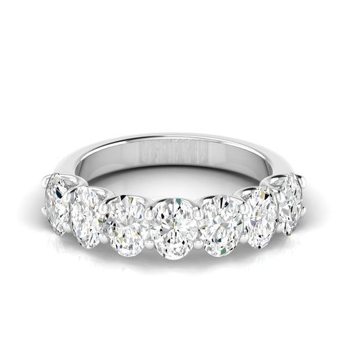 14 Karat Seven- Stone U Shaped Oval Lab Grown Diamond Ring(F+Color -VS+ Clarity)