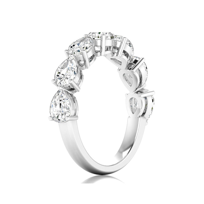 14 Karat Gold 7-Stone East-West Pear-Shape Lab Grown Diamond Ring(F+ Color VS+ Clarity)