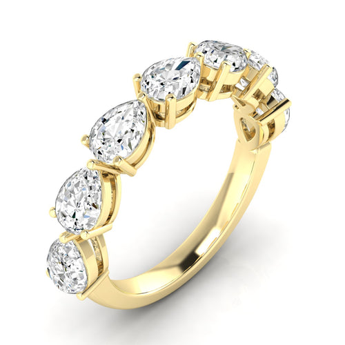 14 Karat Gold 7-Stone East-West Pear-Shape Lab Grown Diamond Ring(F+ Color VS+ Clarity)