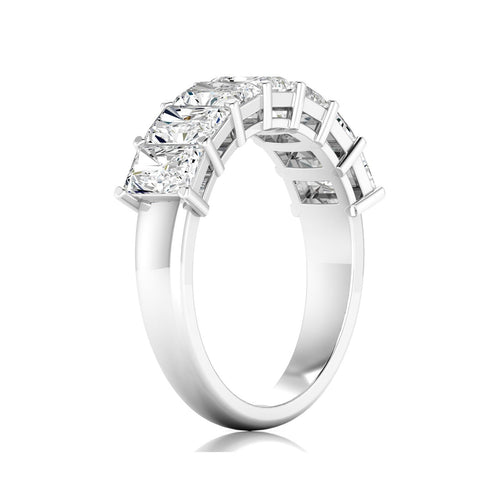 14 Karat 7-Stone Radiant Lab Grown Diamond Ring (F+Color-VS+ Clarity)