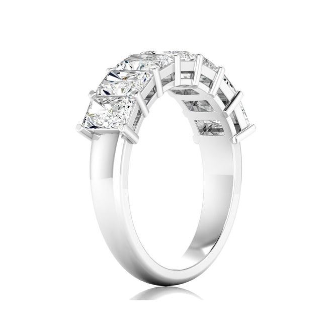 Lab Grown 7-Stone Radiant Diamond Ring (F+Color-VS+ Clarity)
