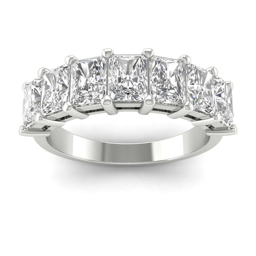 14 Karat 7-Stone Radiant Lab Grown Diamond Ring (F+Color-VS+ Clarity)