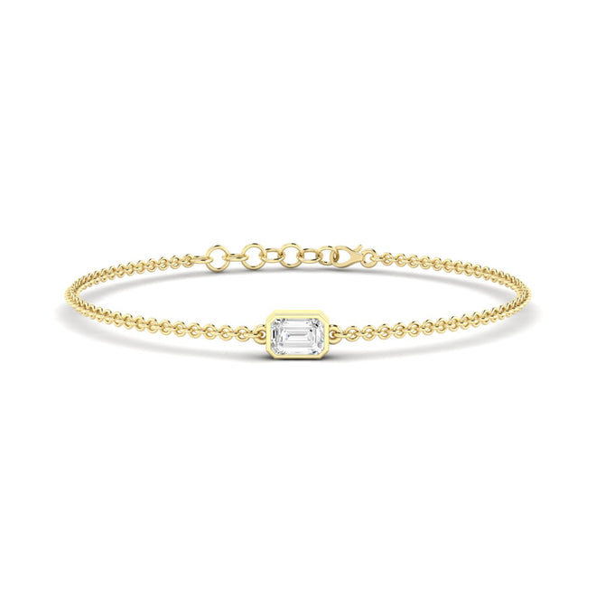Lab Grown Bezel Set Emerald-Cut Bracelet
