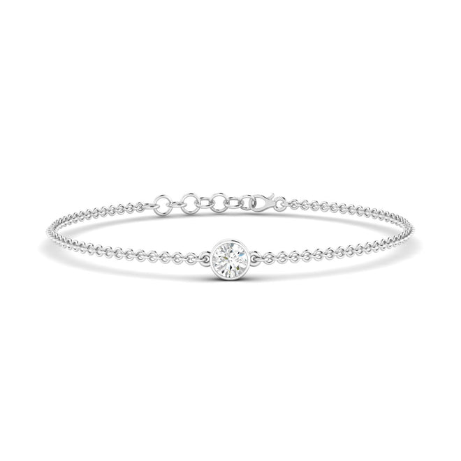Lab Grown Bezel Set Round Diamond Bracelet (F+Color-VS+ Clarity)