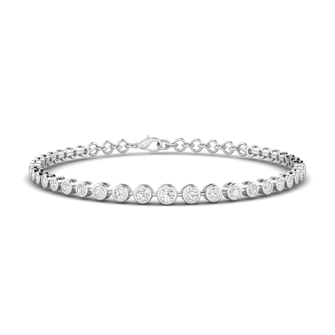 Lab Grown Graduated Bezel Set Bracelet(2.00 Total Carat Weight F+ Color-VS+Clarity)
