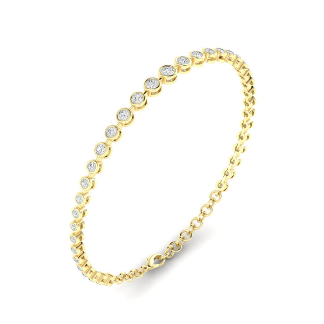 Lab Grown Graduated Bezel Set Bracelet(2.00 Total Carat Weight F+ Color-VS+Clarity)