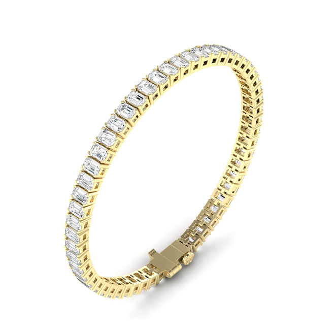 Lab Grown Emerald Cut Tennis Bracelet (6.00 Carats Total Weight F+ Color -VS+ Clarity)