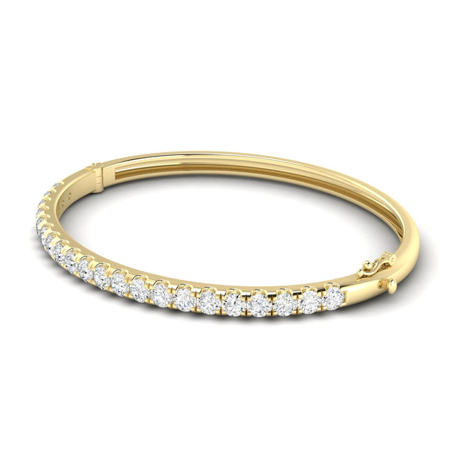Lab Grown Diamond Bangle Bracelet (3.00 Carats Total Weight F+Color VS+Clarity)
