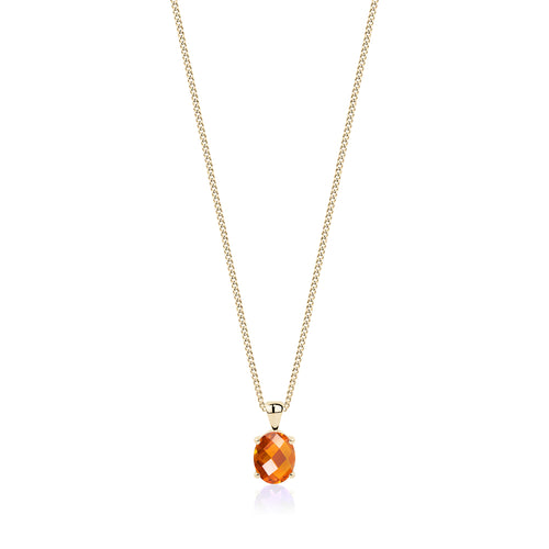 Checkerboard Cut Citrine in 14 Karat Yellow Gold