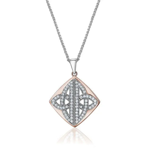 14 Karat White and Rose Gold Diamond "Aspire" Pendant - Paul Nudelman Jewellers