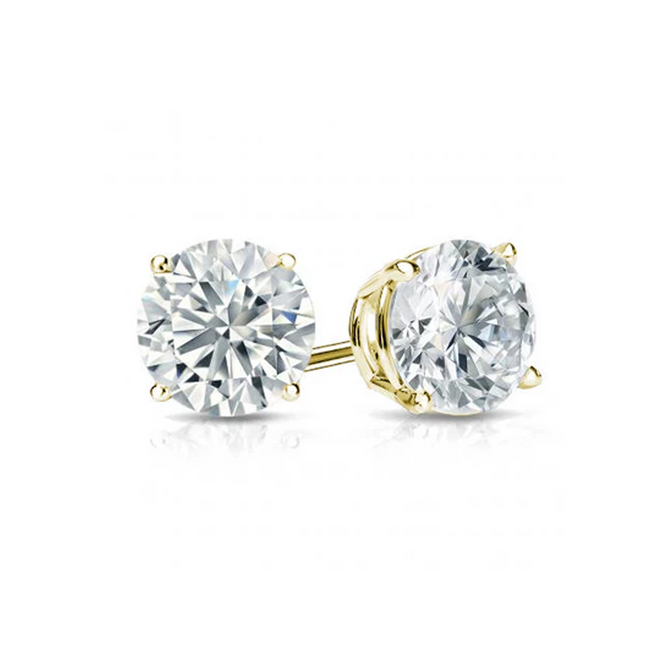 14K Lab Grown Diamond Studs - Classic 4 Prong