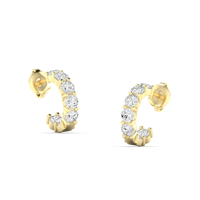 14 Karat White Gold Inside-Out Lab Grown Diamond Hoop Earrings (1.00 Total Weight F color-VS) - Paul Nudelman Jewellers