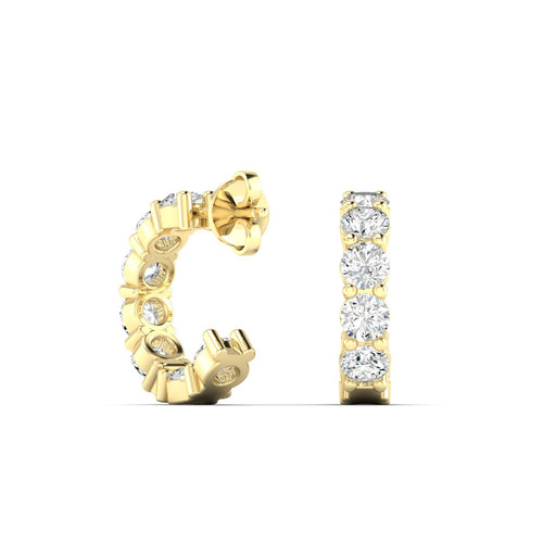 14 Karat White Gold Inside-Out Lab Grown Diamond Hoop Earrings (1.00 Total Weight F color-VS) - Paul Nudelman Jewellers