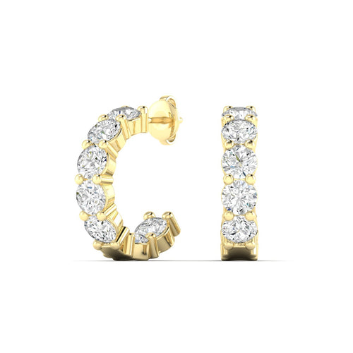 14 Karat White Gold Inside-Out Lab Grown Diamond Hoop Earrings (1.00 Total Weight F color-VS) - Paul Nudelman Jewellers