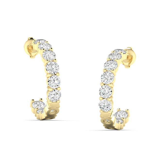 Lab Grown Inside - Out Diamond Hoops (3.00 Total Carat Weight F+Color VS+Clarity)