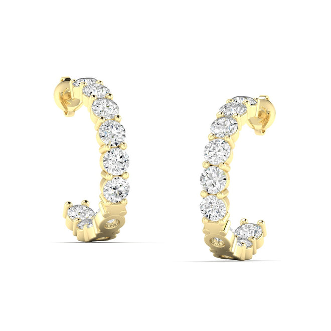 Lab Grown Inside - Out Diamond Hoops (4.00 Total Carat Weight F+Color VS+Clarity)