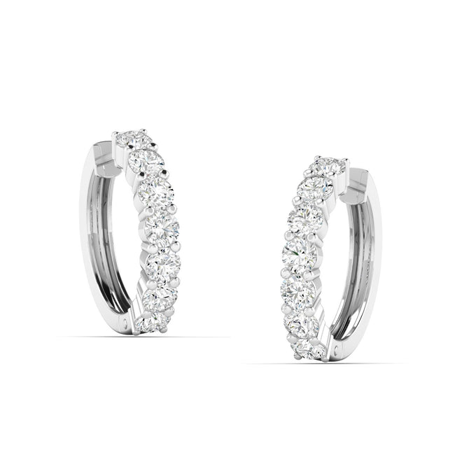 Lab Grown Round Hoop Earrings (F+Color-VS+ Clarity)