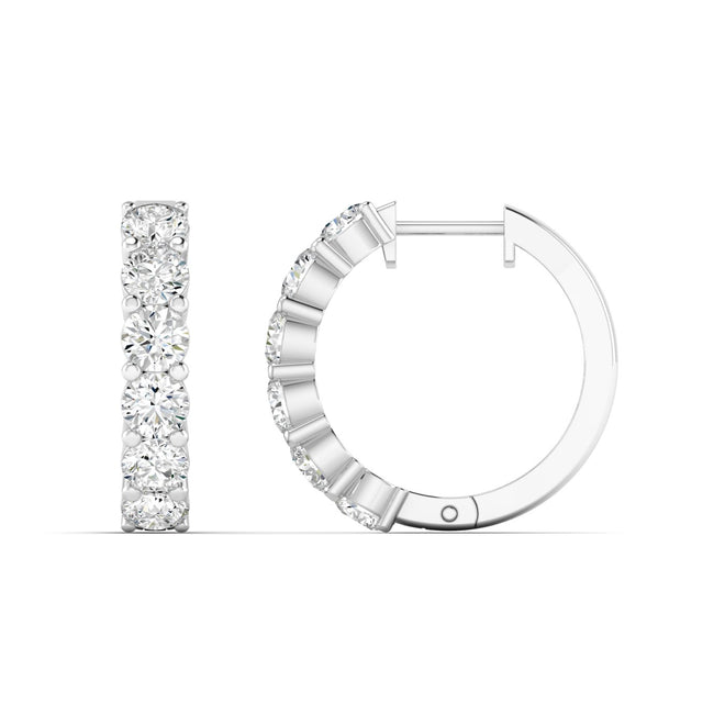 Lab Grown Large Round Hoop Earrings (F+Color-VS+ Clarity)