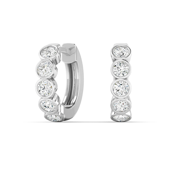Lab Grown Diamond Huggy Earrings (0.75 TCW F+ Color+ VS+Clarity)