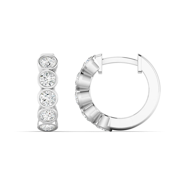 Lab Grown Diamond Huggy Earrings (0.75 TCW F+ Color+ VS+Clarity)