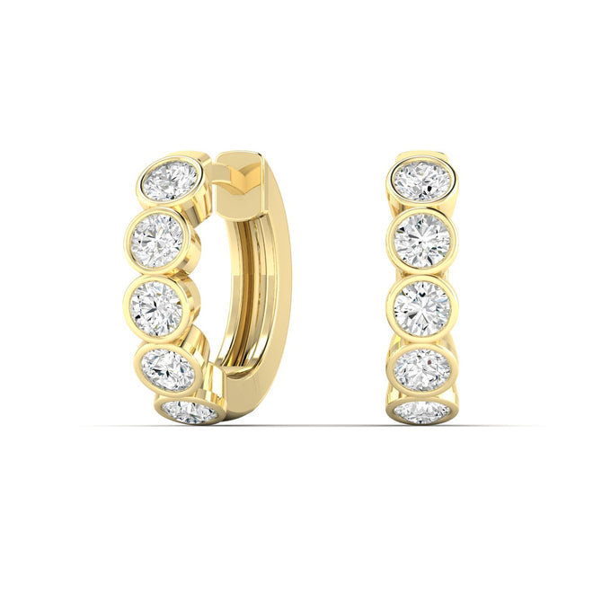 Lab Grown Diamond Huggy Earrings (0.75 TCW F+ Color+ VS+Clarity)