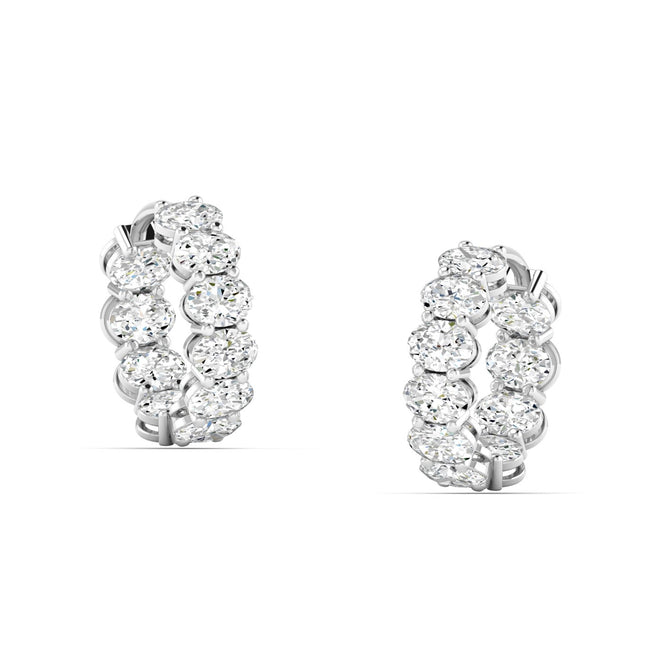 Lab Grown Oval Diamond Inside-Out Hoops (4.00 Total Carat Weight F+ Color- VS+ Clarity)