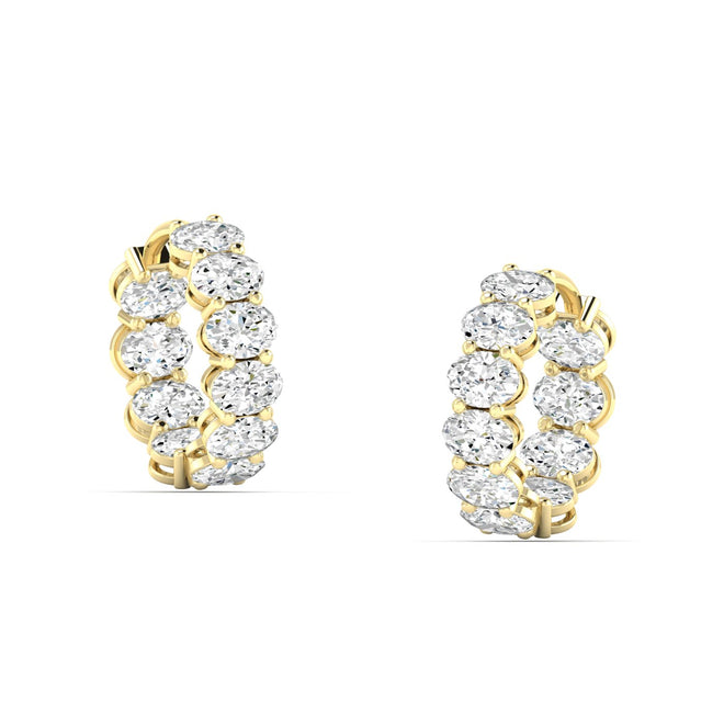 Lab Grown Oval Diamond Inside-Out Hoops (4.00 Total Carat Weight F+ Color- VS+ Clarity)