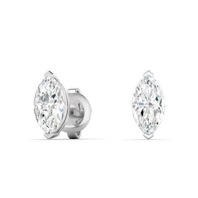 14  Karat Lab Grown Marquise Prong Set Diamond Earring (F+ Color-VS+ Color)