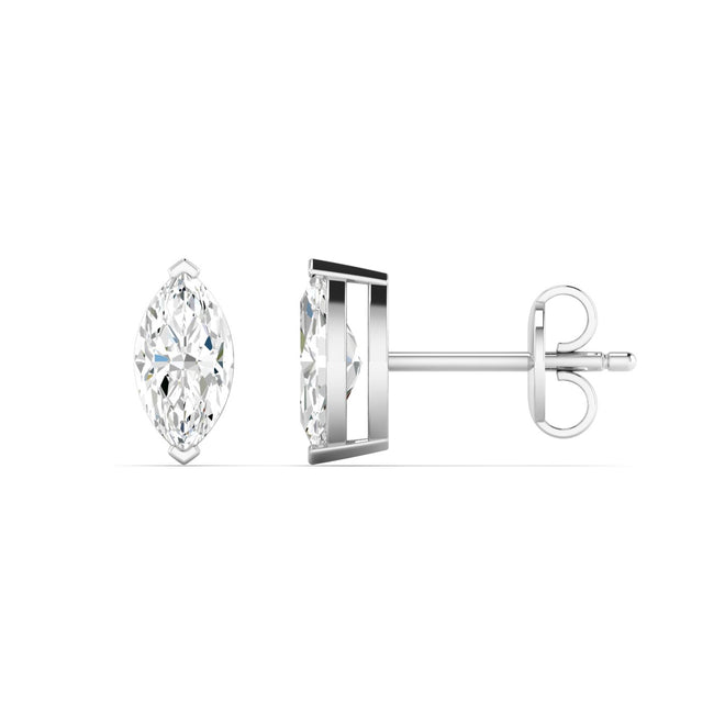 14  Karat Lab Grown Marquise Prong Set Diamond Earring (F+ Color-VS+ Color)