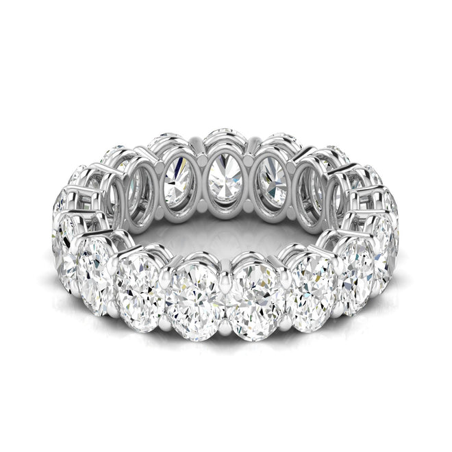 14 Karat White Gold Lab Grown Oval Diamond Eternity Band (5.00 total weight F+Color VS+ Clarity)) - Paul Nudelman Jewellers